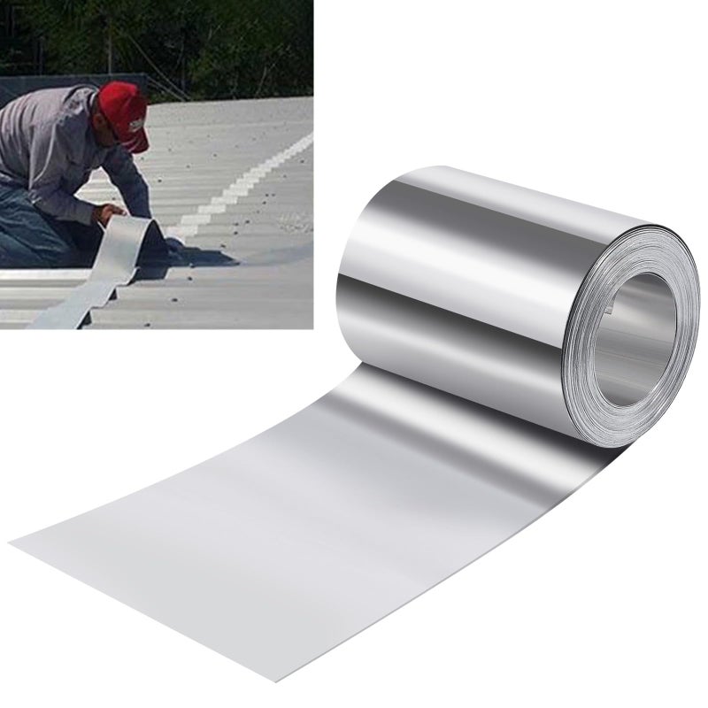 succulentlovers 4'' x 50' Aluminum Flashing Roll - Roof Flashing, 0.2mm Thickness Aluminum Roof Panels, Metal Roof Flashing for Sealing Windows Doors, Shed Weatherproofing Areas - Image 1
